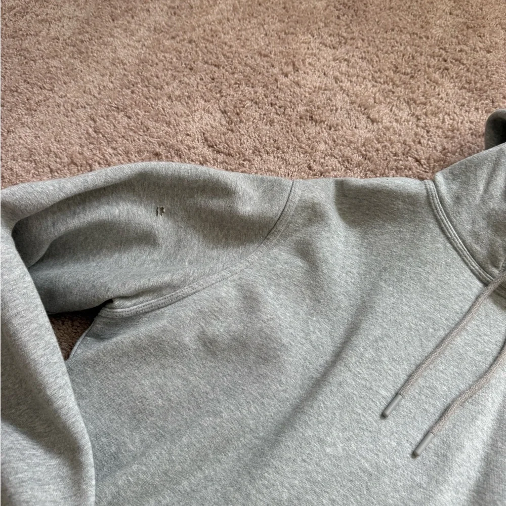 Nike Heather Gray Pullover Hoodie with White Swoosh - Picture 3 of 4